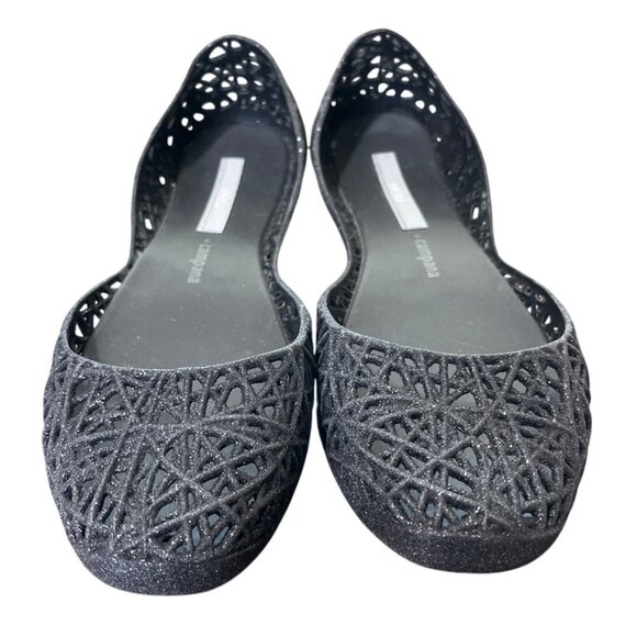 Melissa + Campana Black Jelly Flats Womens Size 7 - Picture 2 of 10